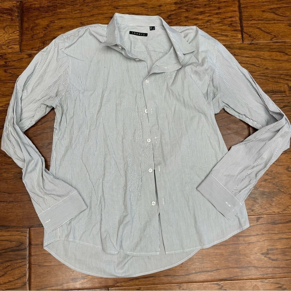 Theory‎ men’s zack striped button down shirt